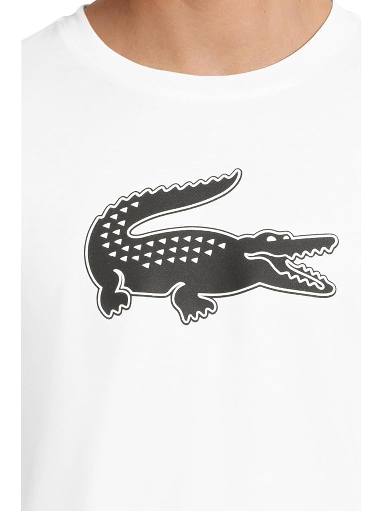 White Lacoste Ultra Dry XXL Logo Sport T-shirt