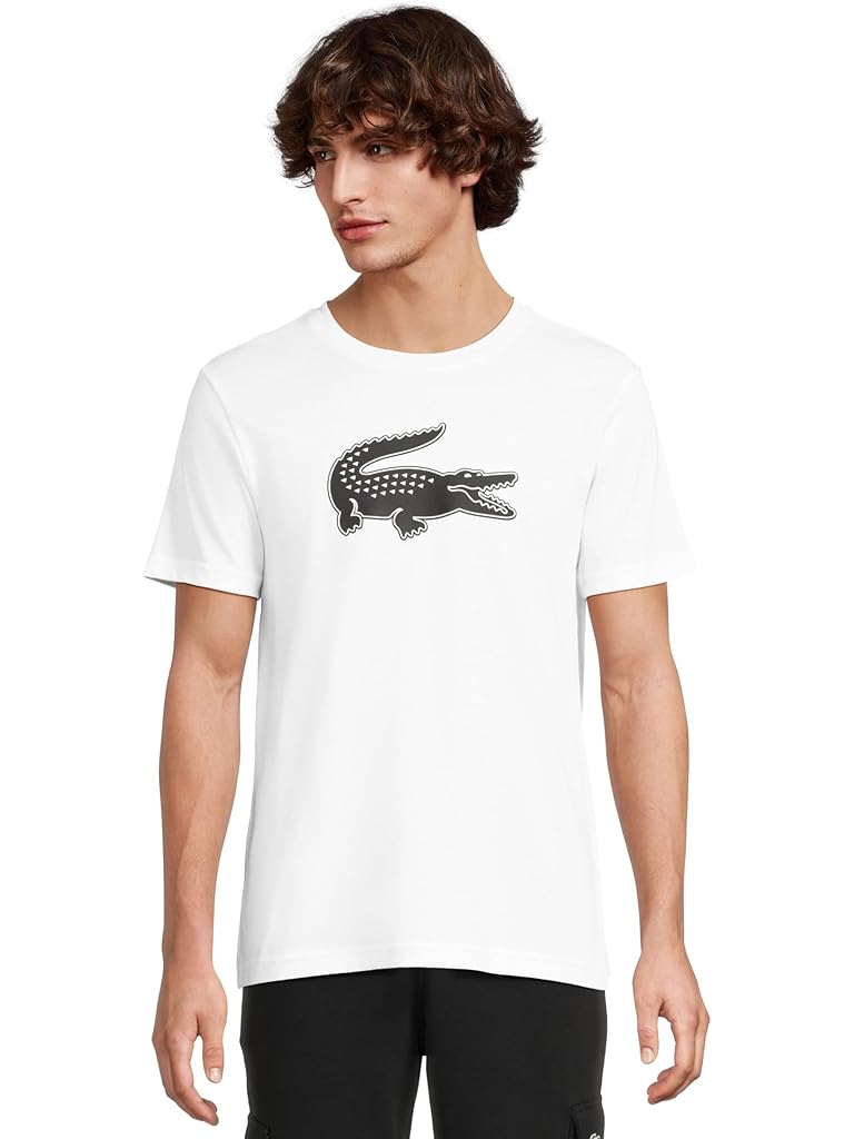 White Lacoste Ultra Dry XXL Logo Sport T-shirt