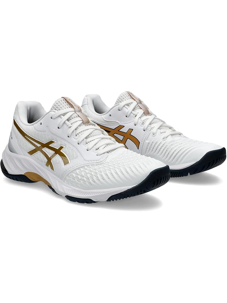 White ASICS Women's Netburner Ballistic FF 3 Volleyball Shoe