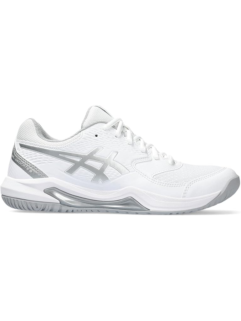 White ASICS Women's GEL-Dedicate 8 Tennis Shoe