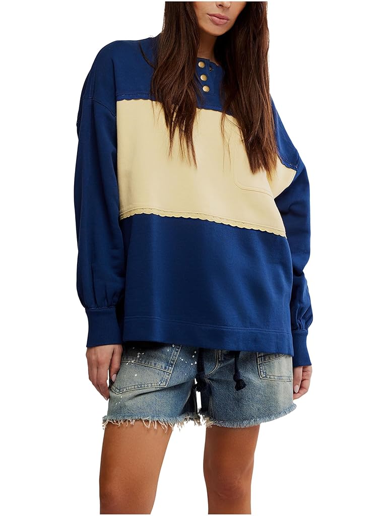 Navy Free People Strawberry Sweatshirt