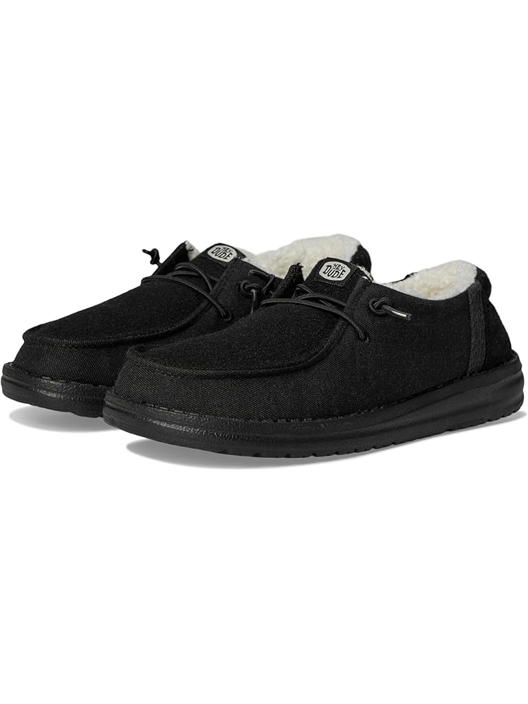 Black Hey Dude Kids Wendy Brushed Cozy (Little Kid/Big Kid)