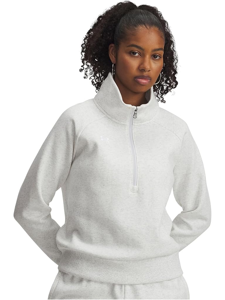 White Under Armour Rival Fleece 1/2 Zip