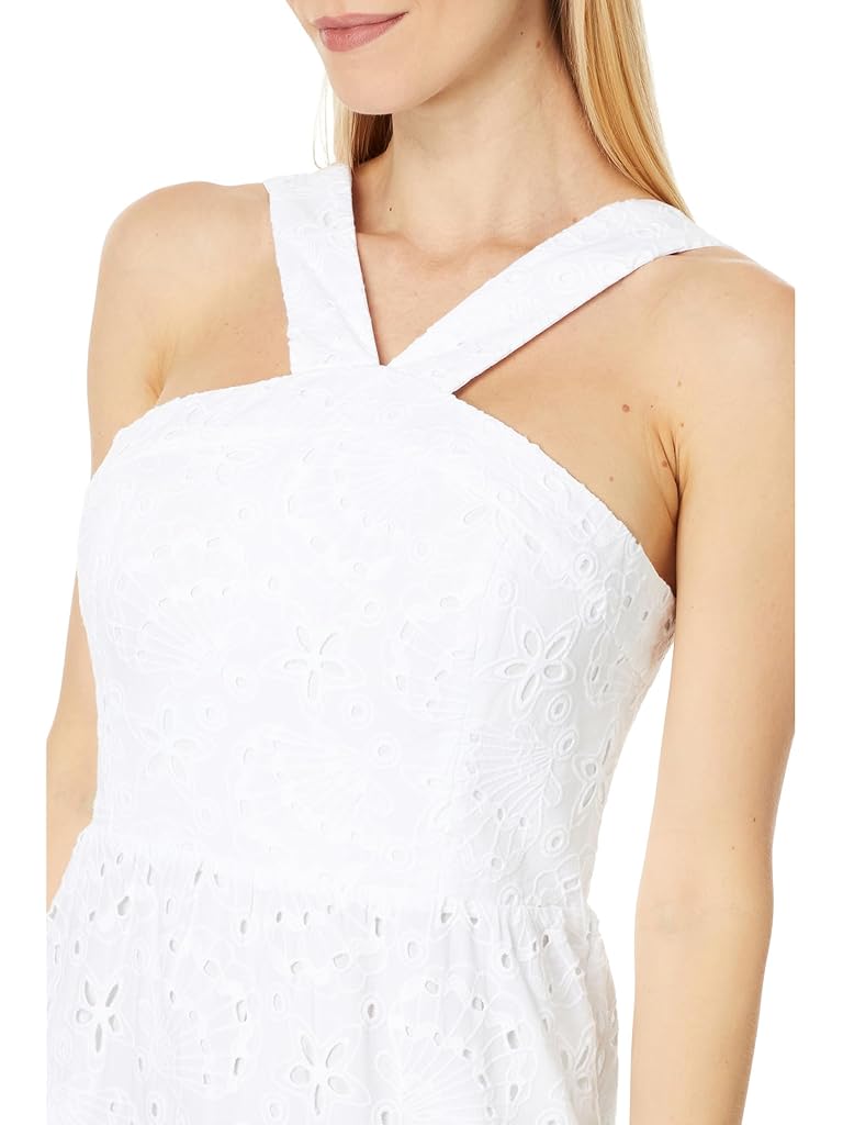 White Lilly Pulitzer Jenette Eyelet Halter Mid