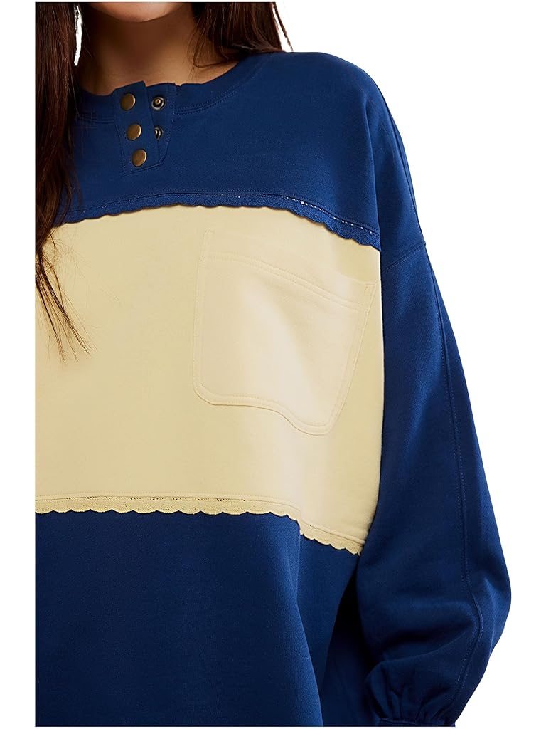 Navy Free People Strawberry Sweatshirt
