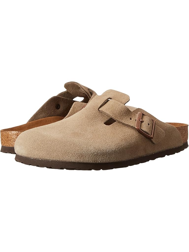 Taupe Birkenstock Boston Soft Footbed - Suede (Unisex)