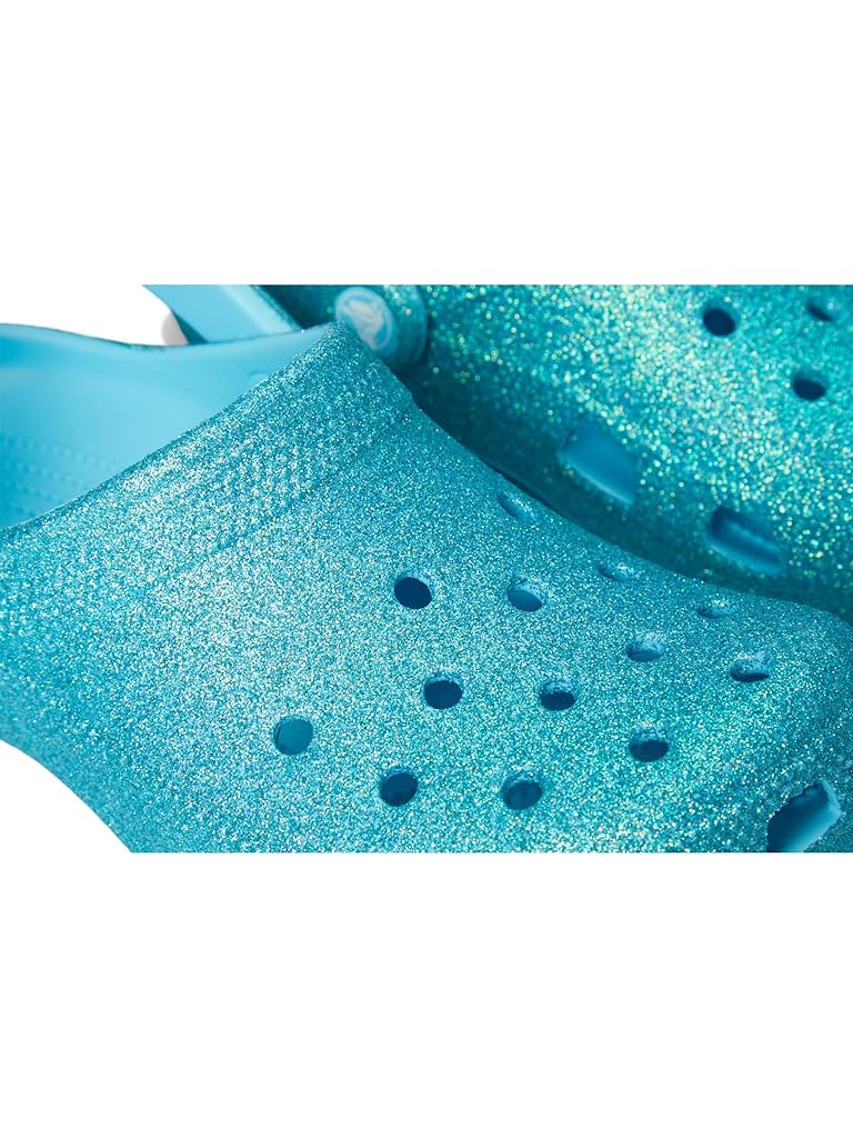 Blue Crocs Kids Classic Glitter Clogs (Little Kid/Big Kid)