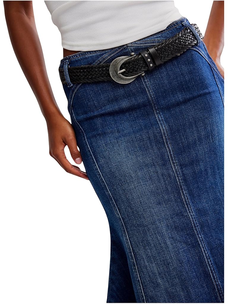 Blue Free People Zia Denim Skirt